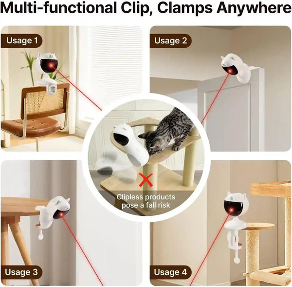 Potaroma Smart Sensor Cat Laser Toys Interactive, Motion Activated Truly Random Trjajectory, Clamp Design, Automatic Chargeable Kitten Toy Indoor Exercise, Cream White | Motion Activated Truly Random Trjajectory, Clamp Design, Automatic Chargeable Kitten Toy Indoor Exercise, Cream White7