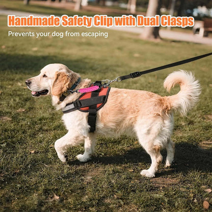 Dog Collar Safety Clip, Collar Companion, Handmade Backup Safety Strap, Double-Ended Clip Leash Connector, Suitable for Dog Harnesses, Prong, Pinch Collars (Pink, 1 Pack)5
