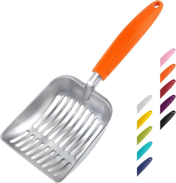 Wepet Cat Litter Scoop, Aluminum Alloy Sifter, Kitty Metal Scooper, Deep Shovel, Long Handle, Poop Sifting, Kitten Pooper Lifter, Durable, Heavy Duty, for Litter Box13