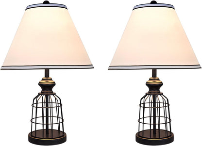 40140-02A 22" High Traditional Metal Wire Table Lamp, Matte Black2