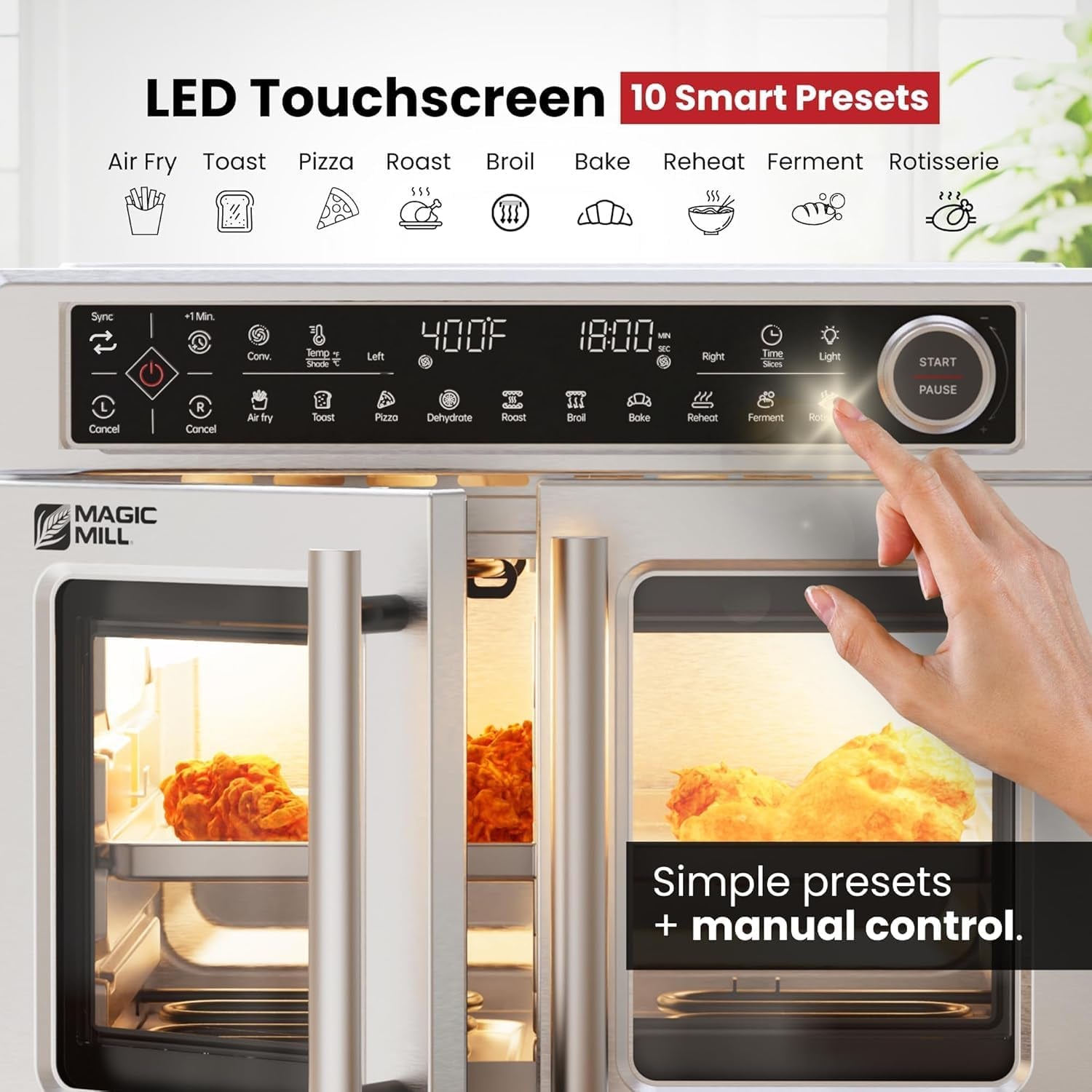ultra-premium-air-fryer-toaster-oven-combo-with-independent-dual-zone-technology-extra-large-32qt-french-door-stainless-steel-convection-oven-next-gen-patent-technology-13-accessories