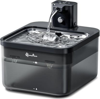 Downypaws Cat Water Fountain Cordless, Pet Fountain, 84Oz/2.5L, Black | Wireless Cat Drinking Water Fountains for Cats Indoor, Fursink , Battery Operated, Motion Sensor, Ultra Quiet Pump, Bpa-Free12