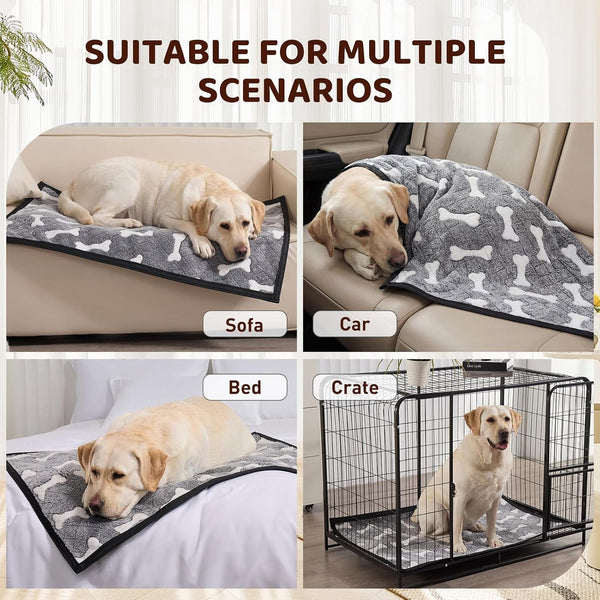 25"X35" Double-Sided Chew Proof Dog Blanket for Sofa Bed Dog Crate | Indestructible Dog Blanket for Aggressive Chewers, Flannel Tear-Resistant & Waterproof Pet Throw Blanket Furniture Protector7