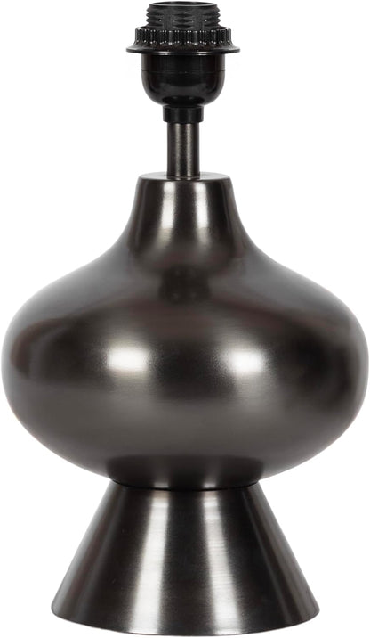 Bahira Modern Metal Bedside Table Lamp, 8 X 8 X 17, Gunmetal, Sculptural Decorative Tabletop Desk Lamp with Linen Shade for Living Room Decor7