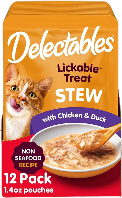 Delectables Non-Seafood Stew Lickable Wet Cat Treats, Chicken, 1.4 Oz (Pack of 12)16