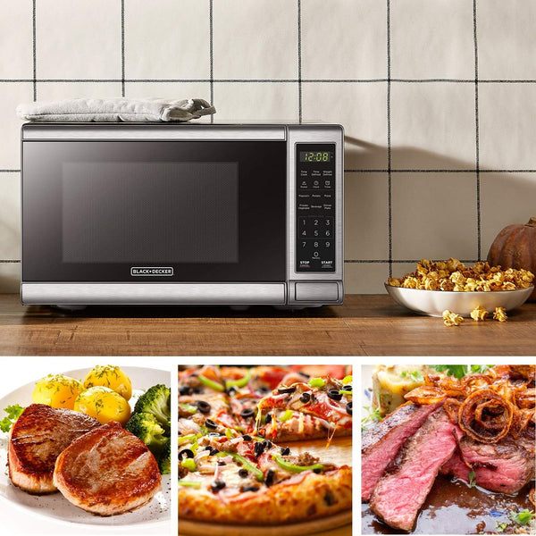BLACK+DECKER Countertop Microwave Oven, 0.7 Cu.Ft, 700W, Stainless Steel4