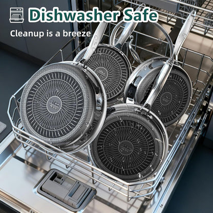 14-Piece Hybrid Stainless Steel Cookware Set with 3 Silicone Trivets | Heavy-Duty Pots and Pans Set, Induction Compatible, Oven Dishwasher Safe, PFOA Free8