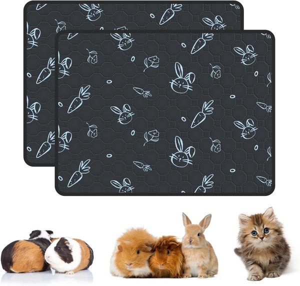 2-Pack Guinea Pig Cage Liner, 24" X 47" Reusable Guinea Pig Bedding Washable Absorbent Pee Pads for Dogs Rabbit Chinchilla Hamster, Leakproof & anti Slip24