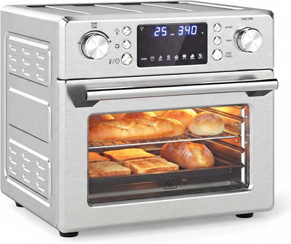 14-In-1 Air Fryer Toaster Oven, 26 QT Stainless Steel Countertop Oven | 1700W Convection Oven with Rotisserie and Dehydrate Modes. Multi Preset Cooker for Air Fry, Pizza, Bake and Family Cooking1