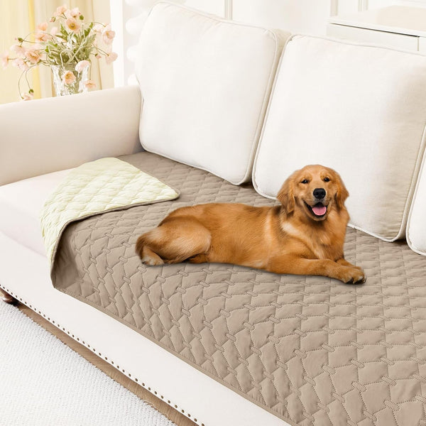 Smiry Waterproof Dog Bed Cover, Reversible Pet Blanket for Sofa Couch | Soft Washable Dog Blanket, Leakproof Couch Cover for Dogs Cats & Furniture Protection, 52X82, Grey/Dark Grey126