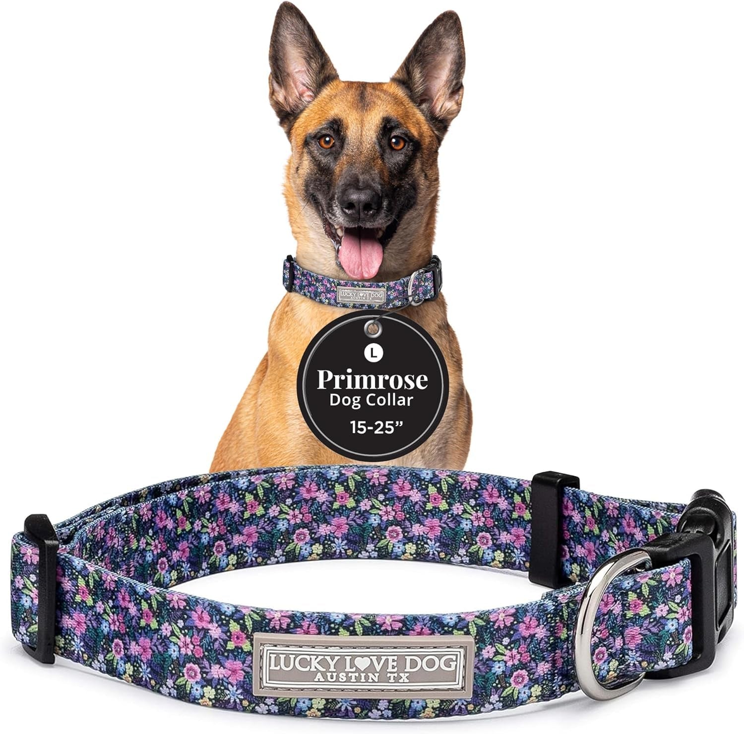 lucky-love-dog-easy-click-buckle-dog-collar-with-leash-set-combo-durable-comfortable-for-male-female-dogs-pet-collar-for-medium-dogs-secure-fit-blackbird-combo-medium
