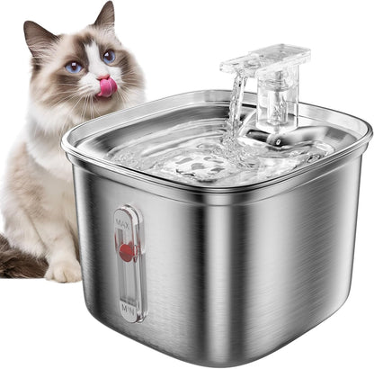 Cat Water Fountain, 3.2L Automatic Cat Fountains for Drinking with Faucet Design, Super Silent Pet Drinking Dispenser with Water Level for Cats, Dogs, Multiple Pets (Black, 3.2L)10