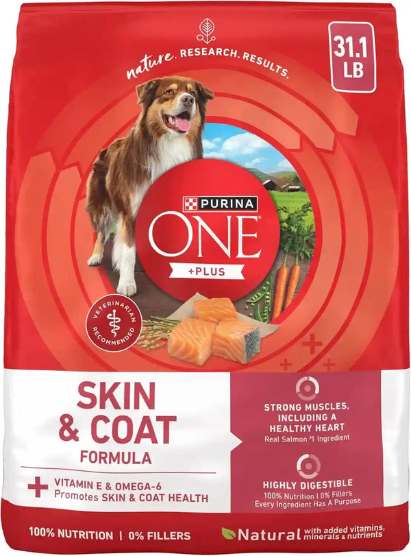 Purina ONE Natural, Sensitive Stomach Dry Dog Food, +Plus Skin & Coat Formula - 31.1 Lb. Bag1