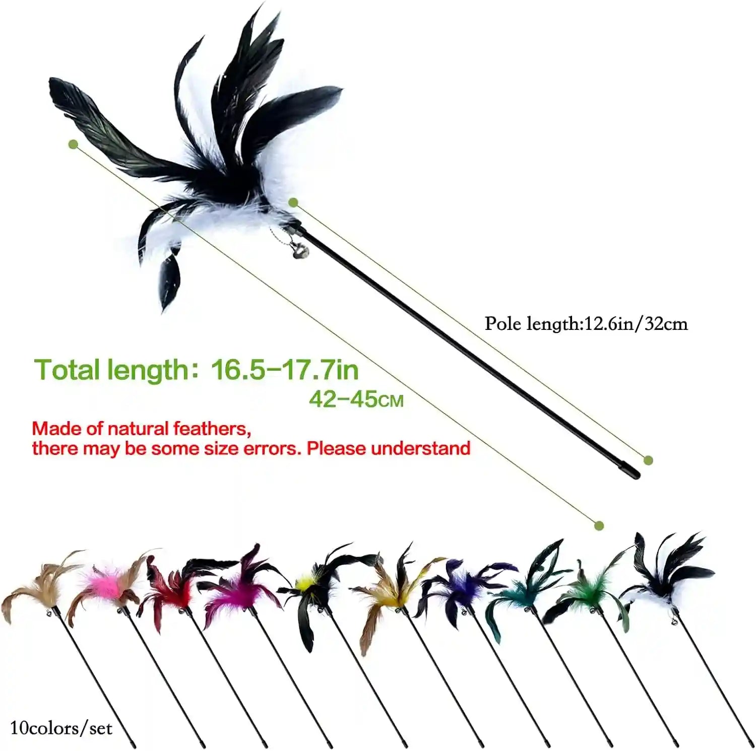 cat-feather-wand-toys-10-pack-with-bell-indoor-kittens-natural-feather-teaser-with-bell-interactive-wand-toy-durable-construction-withstands-active-play
