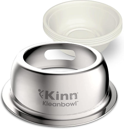 Kinn Kleanbowl Pet Bowl Stainless Steel Frame, 8 Oz (Pack of 1) | Compostable Refills, Spill-Proof Stable, Disposable, Easy Cleaning, No Plastic16