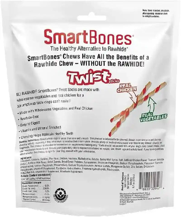 Smartbones Smart Twist Sticks, Rawhide Free Dog Chew Sticks, Made with Real Chicken, 50 Sticks , 9.7 Ounce (Pack of 1)2