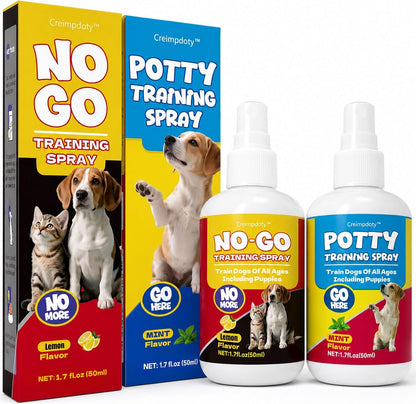 Dog Potty Training Spray Set, Dog Pee Spray (2-Pack), Stops Urination & Marking, Indoor & Outdoor Potty Training for Dogs & Puppies, Essential Tools for Dog Training, 1.7 Fl Oz1