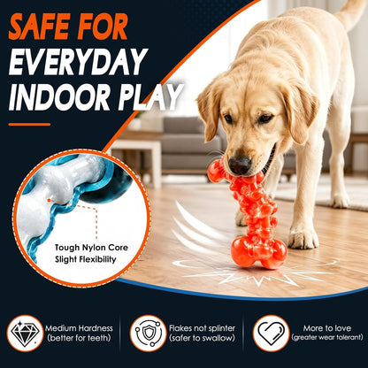 WOWBALA Dog Toys for Aggressive Chewers,Indestructible Dog Chew Toy | Tough Nylon, Not Easy to Bite Break, Long Lasting Fun, Teeth Cleaning for Medium & Large Dogs,2 Pack6