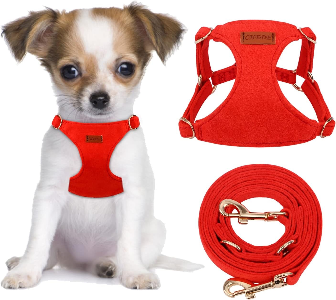 chede-no-pull-puppy-harness-and-multifunction-dog-leash-set-8-colors-soft-adjustable-no-choke-escape-proof-cute-lightweight-pet-vest-harness-for-small-and-medium-dog