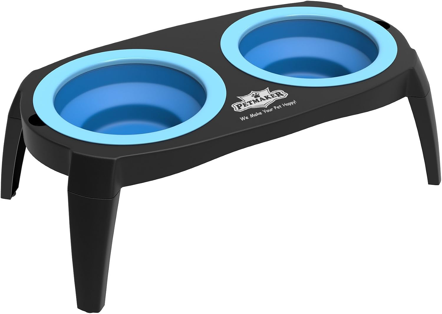 elevated-pet-bowls-collection-with-non-slip-stand-for-dogs-and-cats-removeable-and-collapsible-silicone-feeder-for-food-and-water-16-oz-each-by-petmaker-pink-blue