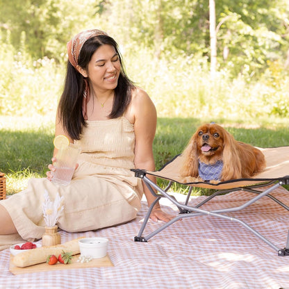 Carlson Elevated Dog Bed, Folding Dog Cot for Large Dogs up to 95 Lbs, Portable Raised Pet Bed for Indoor & Outdoor Use, 47.5” X 24.5”, Tan4