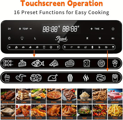30Qtoversized French Door Air Fryer Toaster Oven Combination, Featuring 20 Cooking Functions and Digital Control, Compatible with 13" Pizza, Turkey (Black-25)3