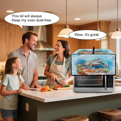 Turtle Design Heavy Duty Large Toaster Oven Cover Polyester Dust Protector Air Fryer Microwave Bread Machine Kitchen Countertop L, 22.5X18.5X12.99 Inches4