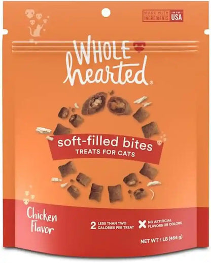 Wholehearted Chicken Flavor Soft-Filled Bites Cat Treats 16 Oz.1