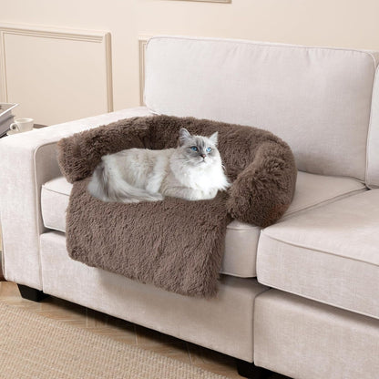 Calming Dogs/Cats Bed Mats, Dog Pad Washable Removable Couch Cover, Plush Long Fur Mat for Pets, Waterproof Lining, Perfect for Small, Medium and Large Dogs and Cats (Gradient Gray, 36"X31")47