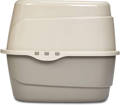 Amazon Basics Cat Litter Box with Lid, No-Mess, Spacious Enclosed Design with Odor Control, Easy Access, Stain Resistant, 26" X 23" X 20", Charcoal3