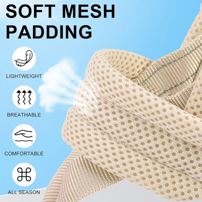 BEAUTYZOO Dog Harness No Pull, Quick Fit Dog Harness and Leash Set, Escape Proof Vest Harness with Soft Handle, Reflective Breathable Mesh Padding Harness for Medium Size Dog Training Walking, Beige M2