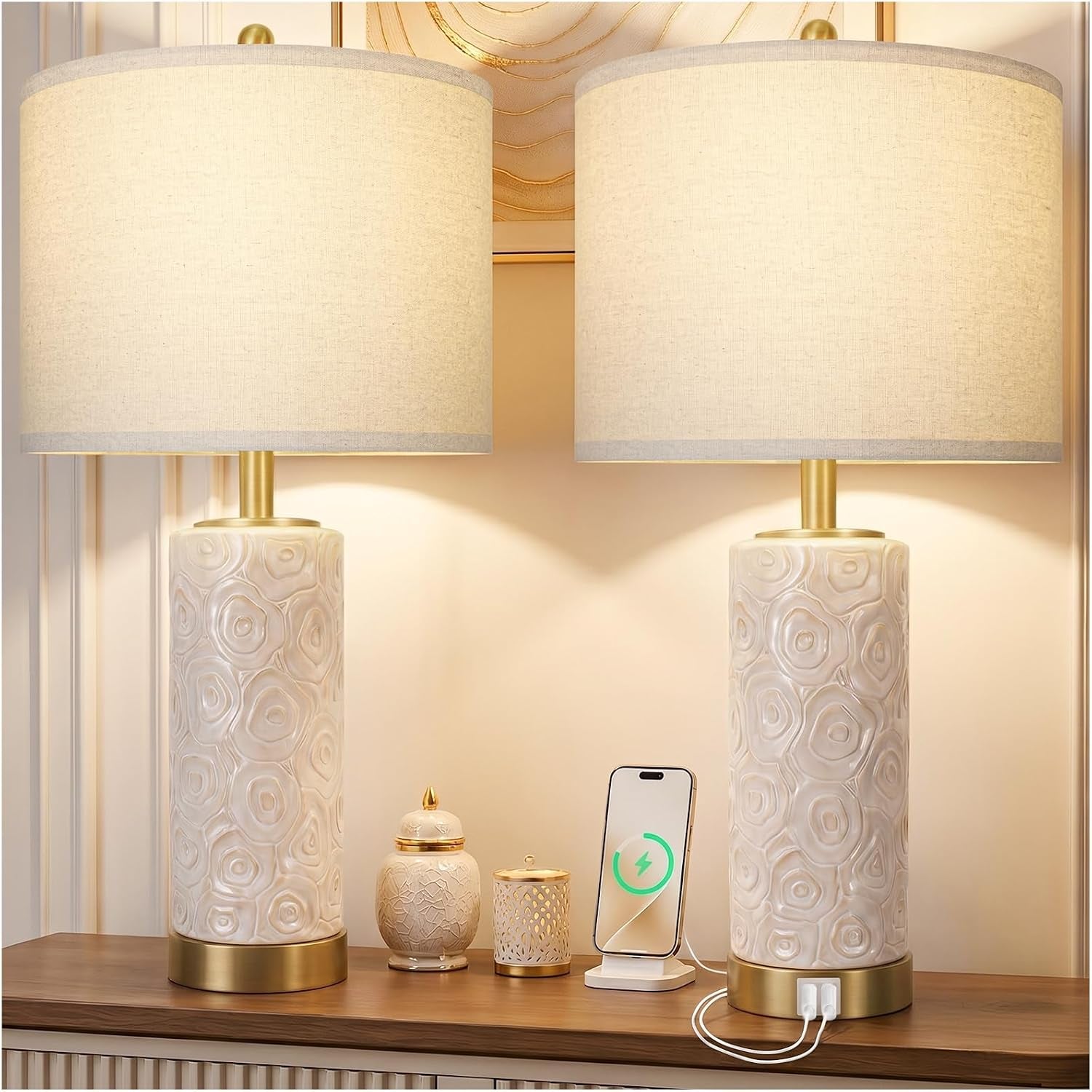 25-5-boho-ceramic-table-lamps-set-of-2-with-3-way-dimmable-bulb-modern-table-lamp-with-usb-a-c-ports-rotary-switch-bedside-lamp-with-linen-shade-for-bedroom-living-room-bulb-included