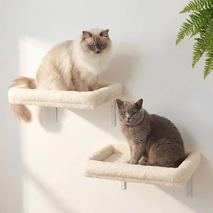 Veehoo Cat Wall Shelves for Large Cats, 2-Pack Cat Shelf for Climbing | 20.5"×15.7" Large Cat Wall Furniture with Soft Cushion Perch Bed, 40 Lbs Support, Fits 16 Inch Drywall1