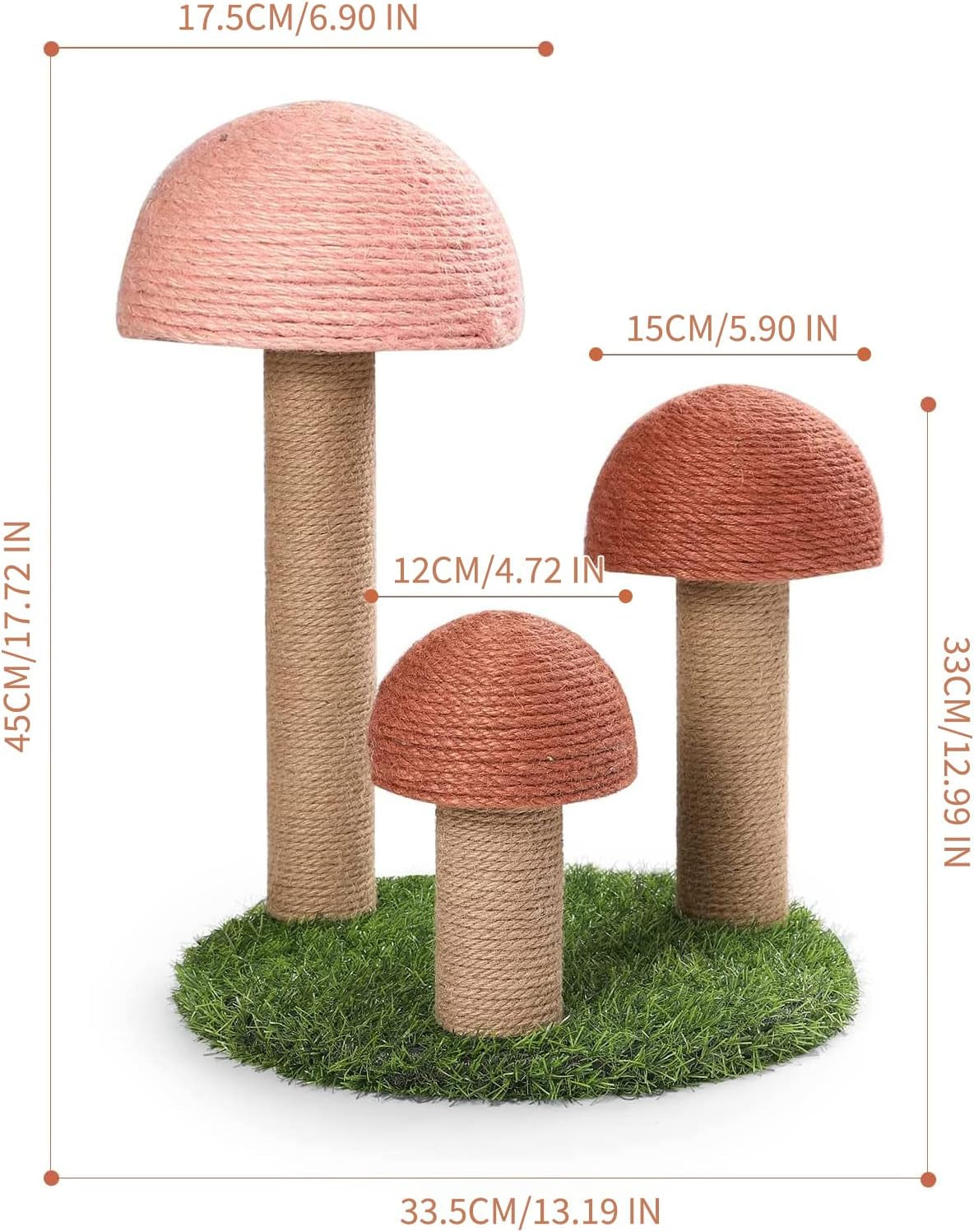 powerking-cat-scratching-post-mushroom-claw-scratching-post-for-cat-natural-sisal-cat-scratchers-with-3-mushroom-pole-cat-interactive-toys