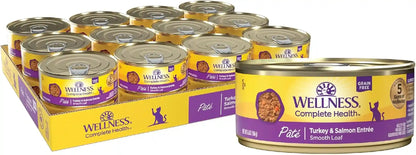 Wellness Complete Health Pate Adult Canned Wet Cat Food, Natural, Protein Rich, Grain Free, Chicken Entrée Recipe, 3 Oz, Pack of 24 Cans16