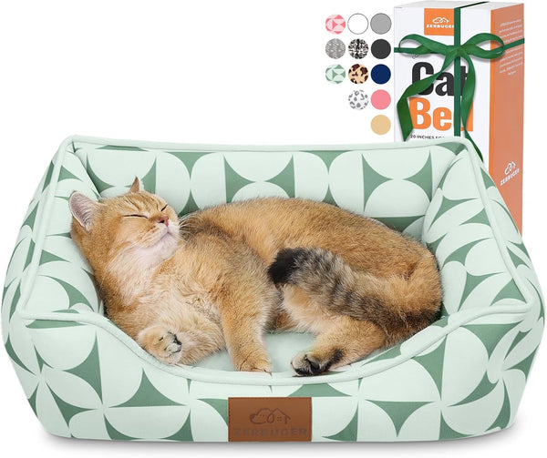 Cat Dog Bed for Pets, Rectangle Pet Bed Gift for Puppy and Kitten, Machine Washable Calming Fluffy Pet Couch Sofa for Indoor Outdoor, Portable Soft Cat Bed with Non-Slip Bottom (Small, Pink)17