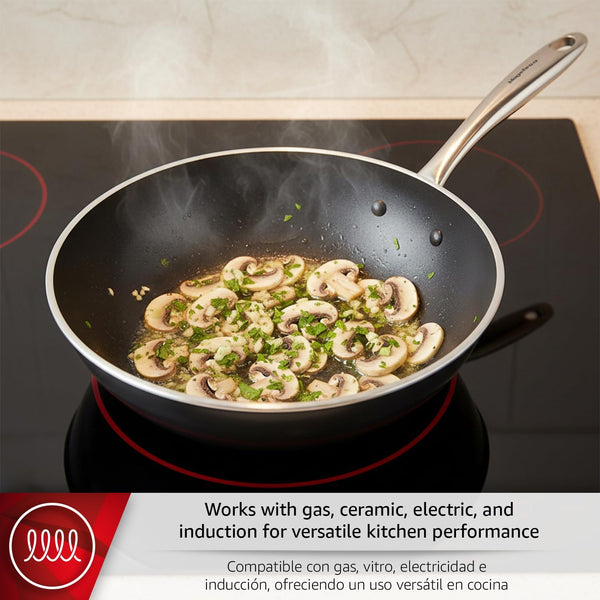 Prisma 11-Inch Stainless Steel Wok with Triple-Layer Nonstick Coating, Induction-Compatible, Oven & Dishwasher Safe, Stir-Fry Pan3