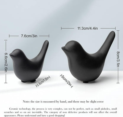 Small Birds Statues Home Decor Modern Style Decorative Ornaments for Living Room Decor, Bedroom, Office Desktop, Cabinets (Black 2Pcs Birds)6