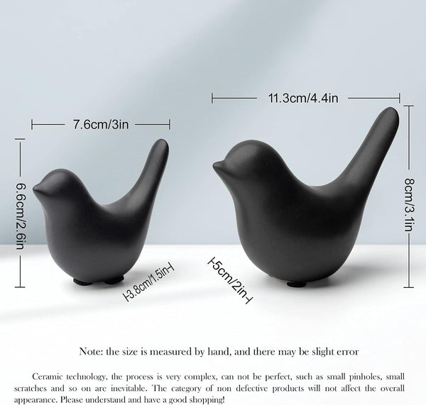 Small Birds Statues Home Decor Modern Style Decorative Ornaments for Living Room Decor, Bedroom, Office Desktop, Cabinets (Black 2Pcs Birds)6