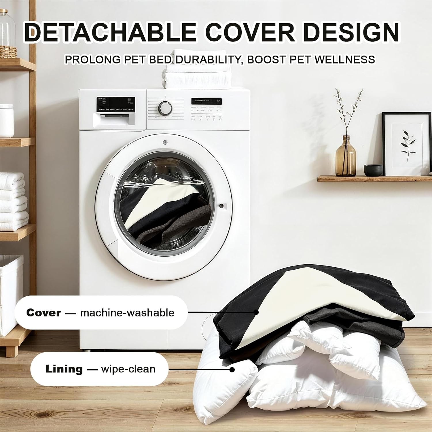cotton-canvas-dog-bed-290gsm-thick-24x20x8-durable-waterproof-cute-dog-beds-for-small-dogs-orthopedic-bed-with-washable-removable-cover-anti-chewing-pet-bed-anti-slip-black-white