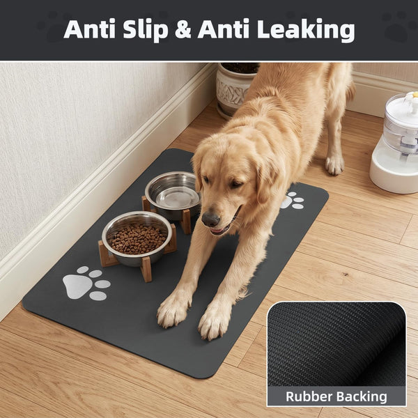 PADOOR Pet Feeding Mat-Absorbent Dog Mat for Food and Water Bowl-No Stains Easy Clean Dog Food Mat-Quick Dry Water Dispenser-Puppy Supplies Accessories5