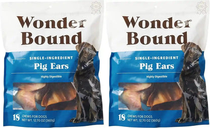 Amazon Brand – Wonder Bound Whole Pig Ears Dog Treats, Pork, 6 Ounce, 6 Count (Pack of 1)9