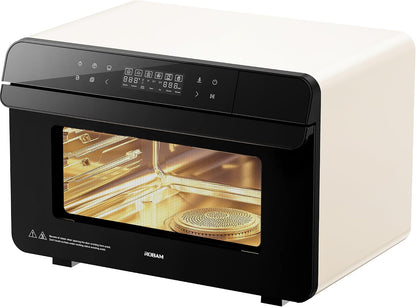 Toaster Air Fryer Combi Oven, Countertop Steam Oven 14-In-1 with Convection Steam Roast & Bake, Multi-Stage Cooking, Self-Clean, 7 Modes, 30 Built-In Recipes, for Kitchen Pizza Baking (White)1