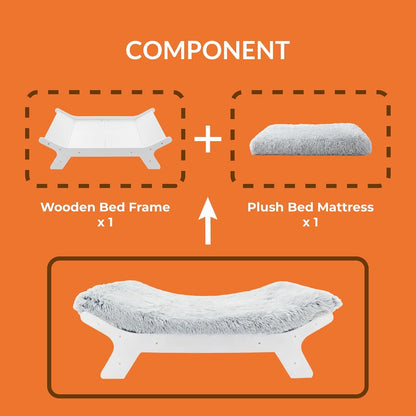 Muihood Elevated Wooden Dog Bed with Foam Mattress, Walnut, Large | Raised Dog Bed with Washable Cover, Supportive Foam Mattress, Perfect for Large Dogs and Indoor Living6