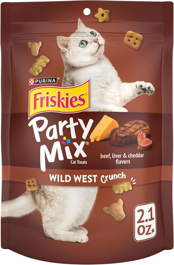 Purina Friskies Cat Treats, Party Mix Wild West Crunch - (Pack of 10) 2.1 Oz. Pouches1