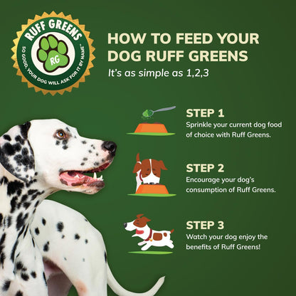 Dog Food Topper for Dogs – Vitasmart Powder with 25 Vitamins & Minerals, 15 Probiotics & 20 Digestive Enzymes – Gut, Immune, Skin & Mobility Support – All Breeds & Ages – Ruff Greens 6.9Oz | with 25 Vitamins & Minerals, 15 Probiotics & 20 Digestive Enzymes – Gut, Immune, Skin & Mobility Support – All Breeds & Ages4