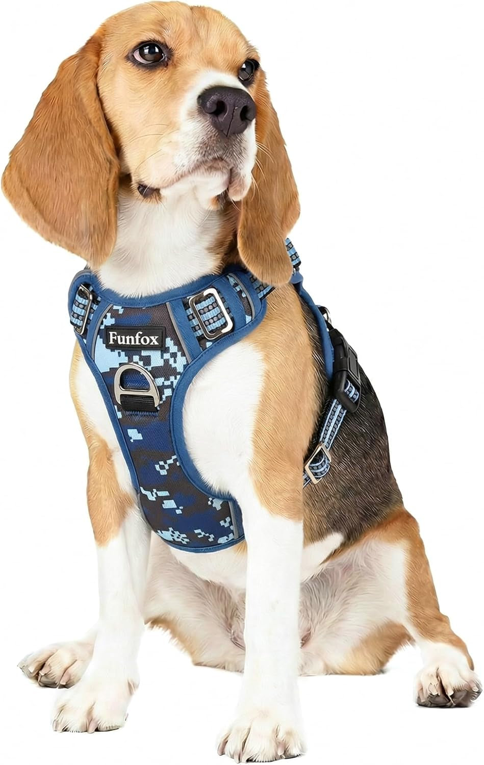 funfox-dog-harness-medium-sized-dog-vertical-handle-easy-control-no-pull-pet-vest-adjustable-with-2-leash-clips-soft-material-reflective-safe-night-walking-for-small-medium-large-breed-black-m