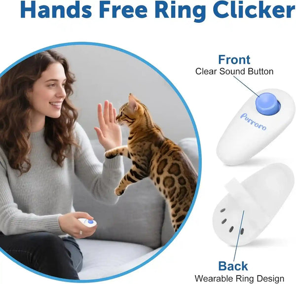 Cat Training Clicker Kit – Includes Finger Clicker and Target Stick – Perfect for Positive Reinforcement, Behavior & Obedience Training Indoors & Outdoors – Suitable for Dogs, Birds & Small Pets4