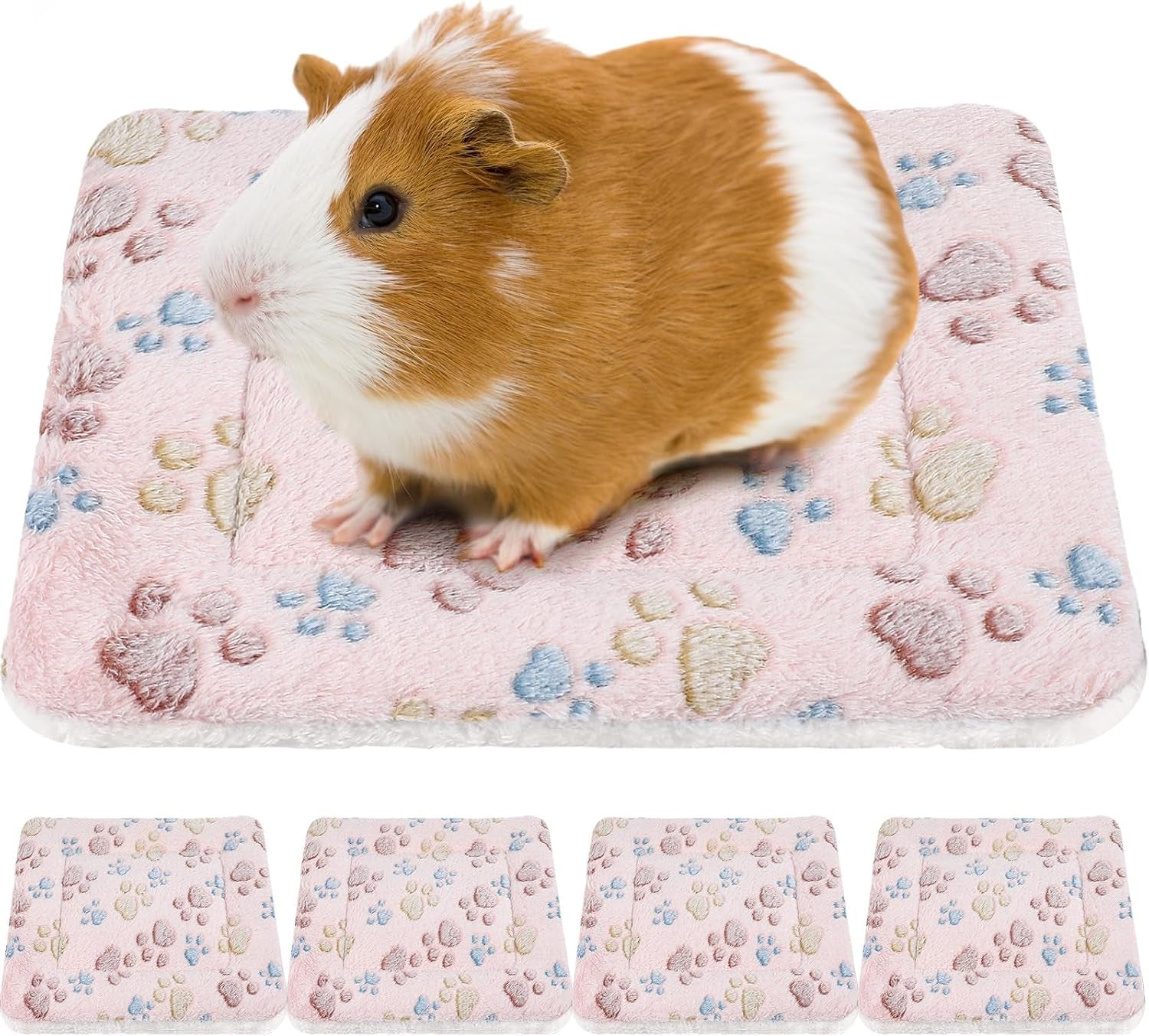 tuanse-4-pack-ultra-soft-dog-cat-bed-mat-small-animal-guinea-pig-bed-with-cute-print-reversible-fleece-dog-crate-kennel-pad-cozy-washable-thickened-hamster-pet-beds-mat13-x-19-inches-light-gray