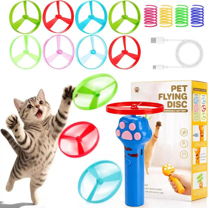 BABORUI Cat Toy Disc Launcher, Rechargeable Interactive Cat Fetch Toy Launcher with 8 Flying Discs, Flying Enrichment Toys for Indoor Bored Kittens & Adult Cats (Yellow)15